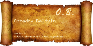 Obradov Baldvin névjegykártya
